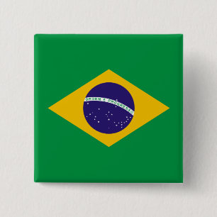 Brazilian flag 15 cm square badge