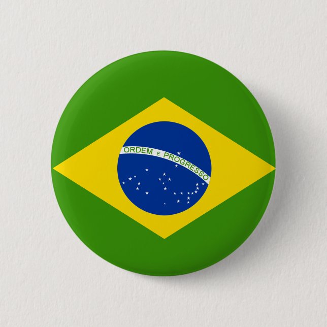 Brazilian Flag 6 Cm Round Badge (Front)