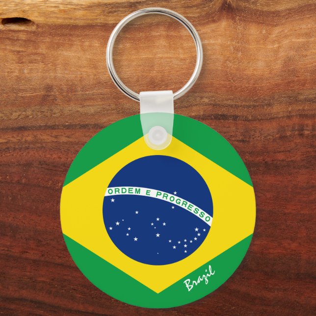Brazilian Flag & Brazil holiday, patriots / sports Key Ring (Front)
