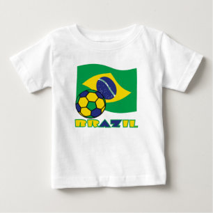 Brazilian Flag Brazil Soccer Ball Baby T-Shirt