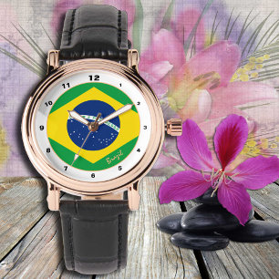 Brazilian Flag & Brazil trendy fashion /design Watch