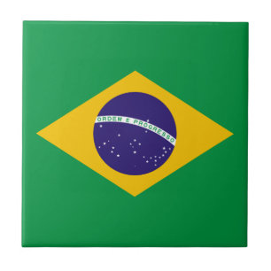 Brazilian flag ceramic tile