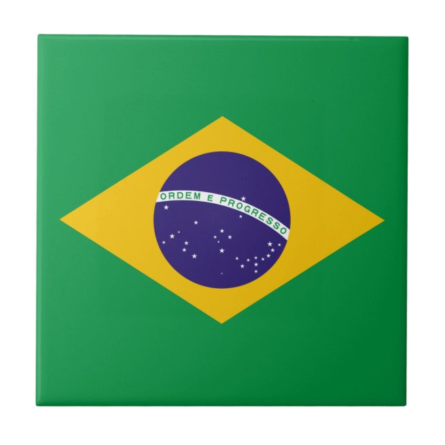Brazilian flag ceramic tile (Front)