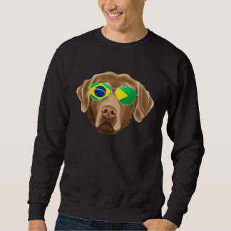 Brazilian Flag Chesapeake Bay Retriever Dog Brazil Sweatshirt