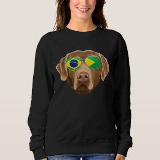 Brazilian Flag Chesapeake Bay Retriever Dog Brazil Sweatshirt