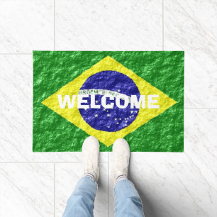 Brazilian Flag Design Doormat