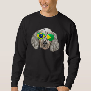 Brazilian Flag English Setter Dog Brazil Pocket Sweatshirt