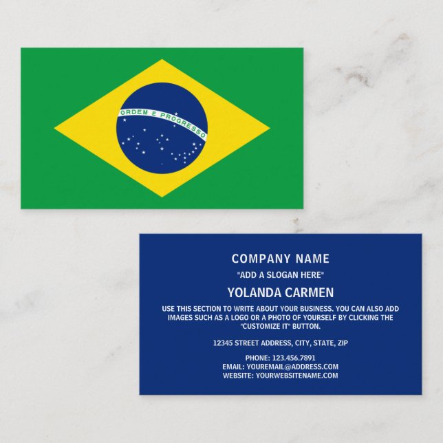 Brazilian Flag, Flag of Brazil Business Card (Front/Back)