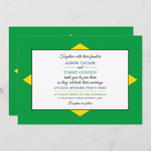 Brazilian Flag, Flag of Brazil Wedding Invitation