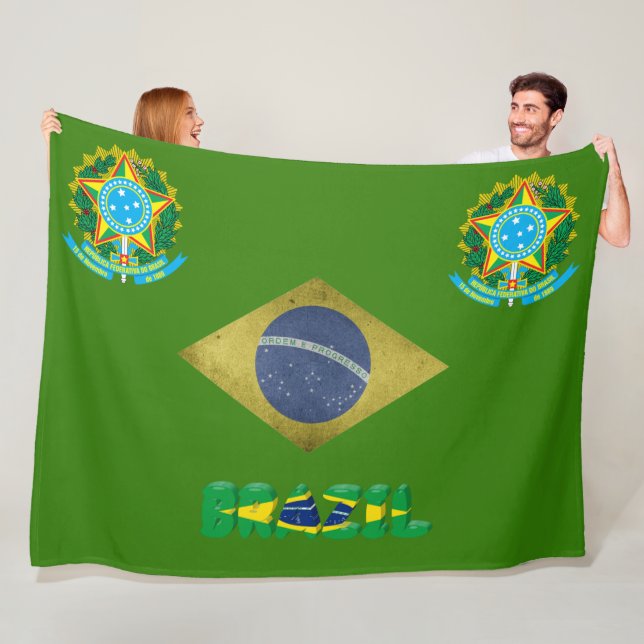 Brazilian flag fleece blanket (In Situ)