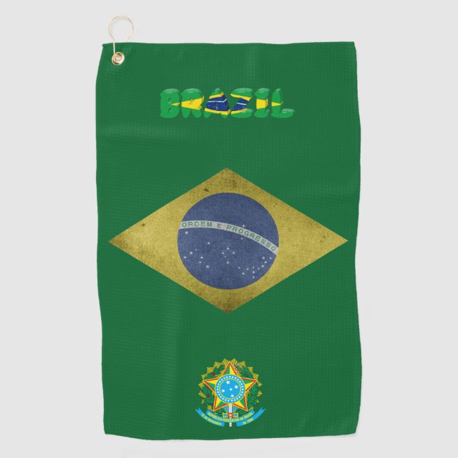 Brazilian flag golf towel (Front)