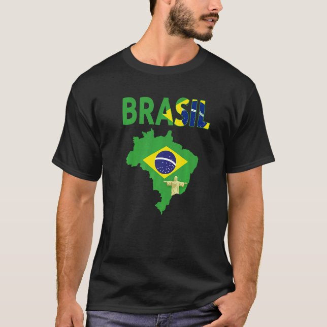 Brazilian Flag Idea For Men & Brasil Flag 1 T-Shirt (Front)