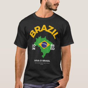 Brazilian Flag Idea For Men & Brazilian Map Flag H T-Shirt
