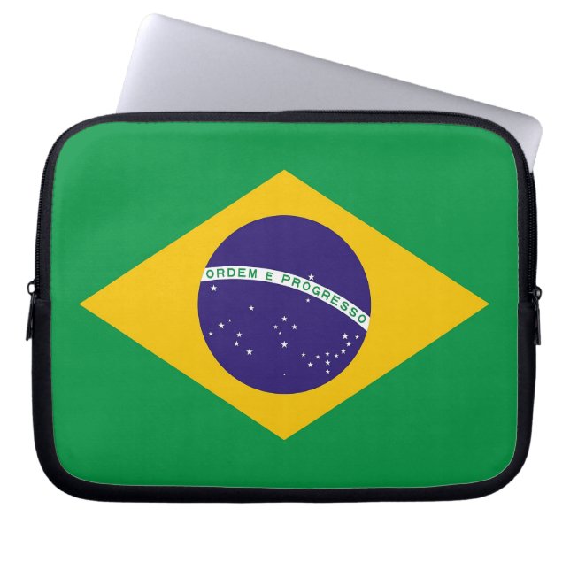 Brazilian Flag Laptop Sleeve (Front)