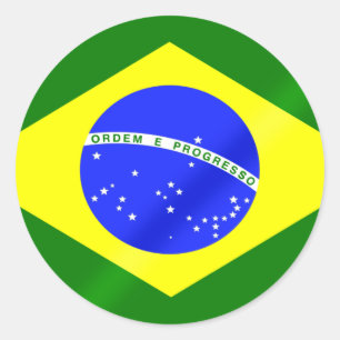 Brazilian flag of Brazil gifts and tees Classic Round Sticker