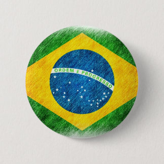 Brazilian_Flag_Pencil_Painting 6 Cm Round Badge
