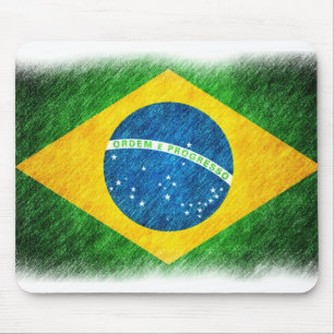Brazilian_Flag_Pencil_Painting Mouse Pad