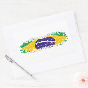 Brazilian flag rectangular sticker