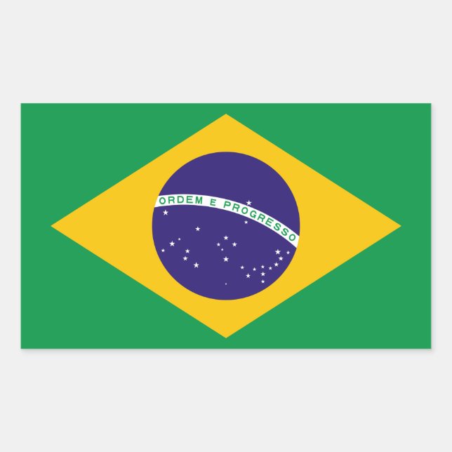 Brazilian flag rectangular sticker (Front)