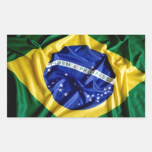 Brazilian flag rectangular sticker (Front)