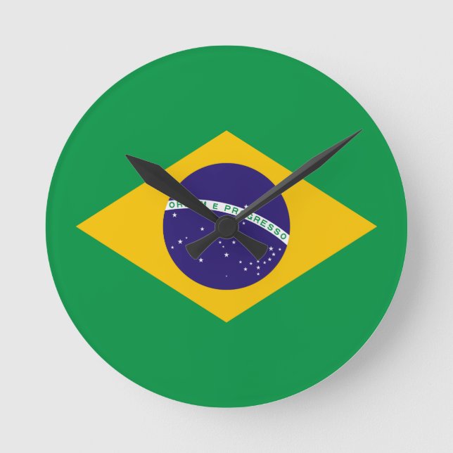 Brazilian flag round clock (Front)