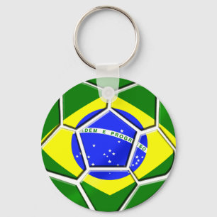 Brazilian flag Samba futebol soccer ball gifts Key Ring
