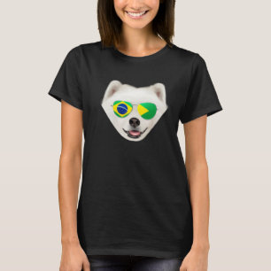 Brazilian Flag Samoyed Dog Brazil Pocket T-Shirt