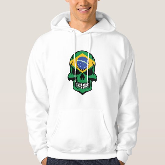 Brazilian Flag Skull Hoodie