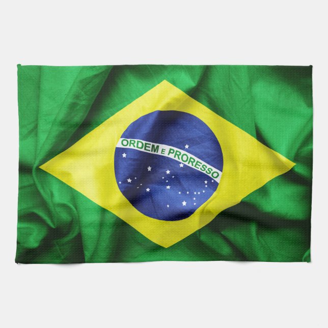 Brazilian Flag Tea Towel (Horizontal)