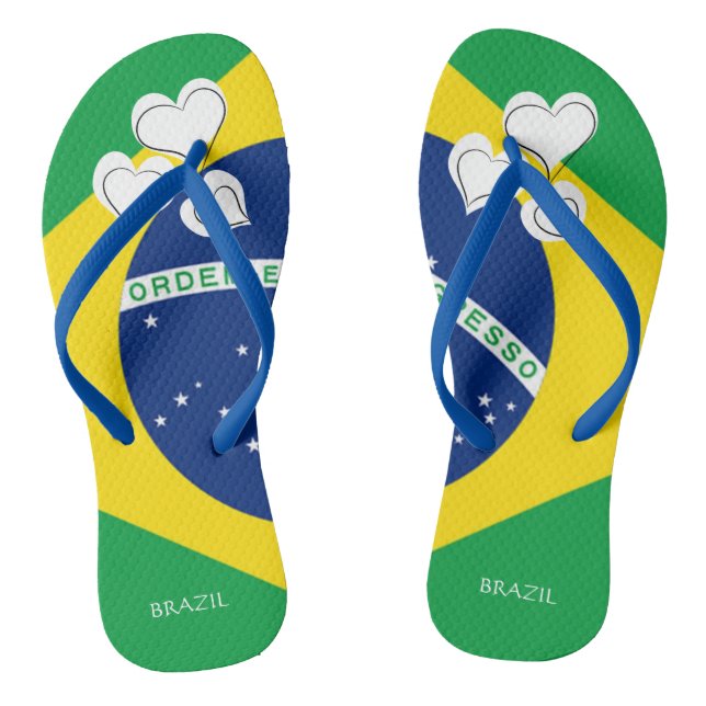 BRAZILIAN flag Thongs (Footbed)