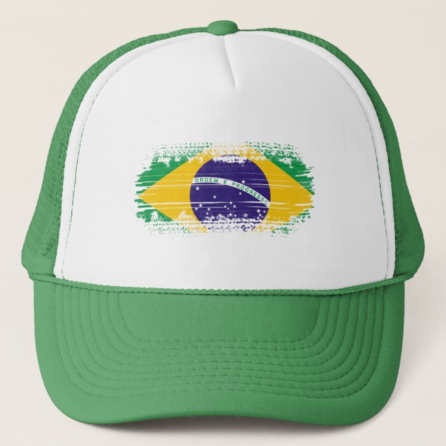 Brazilian flag trucker hat (Front)