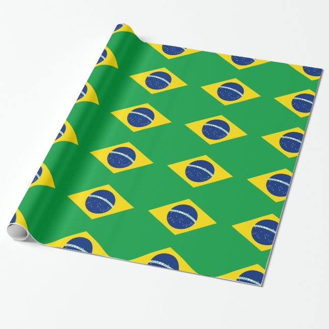 Brazilian flag wrapping paper (Unrolled)