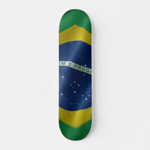 Brazilian Flame Flag Skater Skateboard