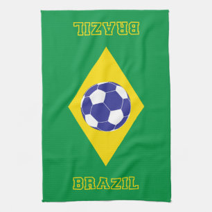 Brazilian Football Flag Tea Towel