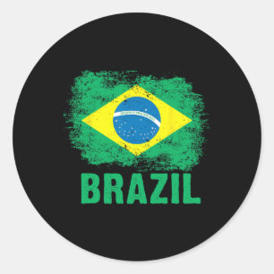 Brazilian Footll Brazilian Flag Classic Round Sticker