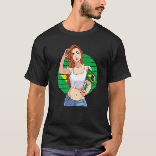 Brazilian Girl Brazil Pride Brasil Flag Brasileira T-Shirt