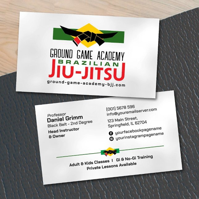 Brazilian Jiu-Jitsu Academy Instructor Business Card (Creator Uploaded)