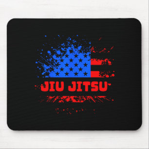 Brazilian Jiu Jitsu American Flag Martial Arts Mouse Pad