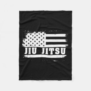 Brazilian Jiu Jitsu American Flag Srts Martial Fleece Blanket