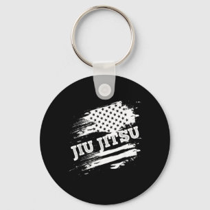 Brazilian Jiu Jitsu American Flag USA Srts Martial Key Ring