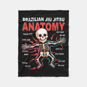 Brazilian Jiu Jitsu Anatomy Skeleton Moves Kimura Fleece Blanket