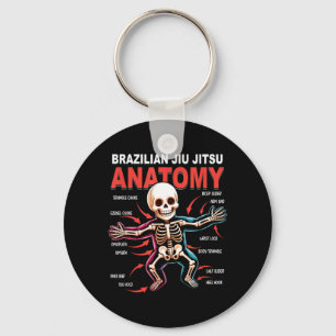Brazilian Jiu Jitsu Anatomy Skeleton Moves Kimura Key Ring