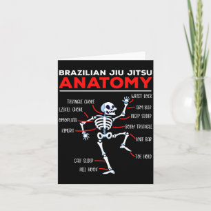 Brazilian Jiu Jitsu Anatomy Techniques Skeleton Card