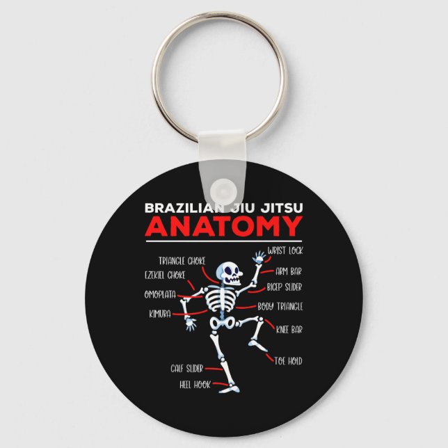 Brazilian Jiu Jitsu Anatomy Techniques Skeleton Key Ring (Front)