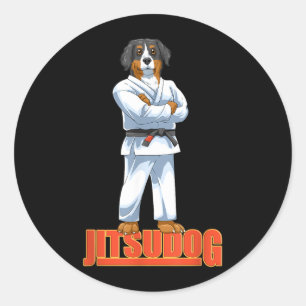 Brazilian Jiu Jitsu and BJJ Dog Classic Round Sticker