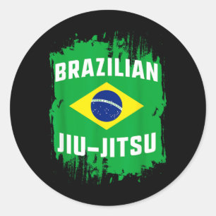 Brazilian Jiu Jitsu and Grappling Flag Classic Round Sticker