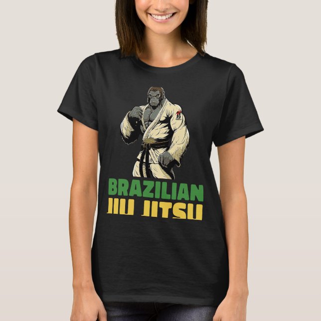 Brazilian Jiu Jitsu and Grappling Gorilla T-Shirt (Front)