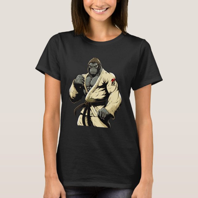 Brazilian Jiu Jitsu and Grappling Gorilla T-Shirt (Front)