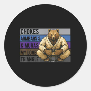 Brazilian Jiu Jitsu BJJ For Black Belt BJJ Belts Classic Round Sticker