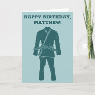 Brazilian Jiu Jitsu BJJ Gi Personalised Birthday Card